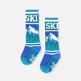Baby Boy Mountain Graphic Cushioned Ski Socks
