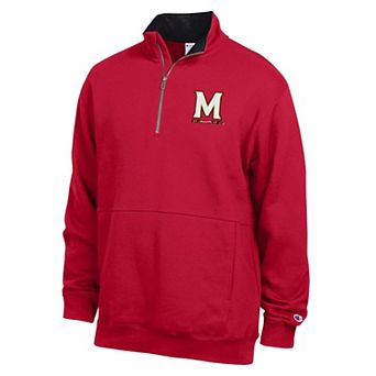 Men's Champion Scarlet Maryland Terrapins Fleece Quarter-Zip Pullover