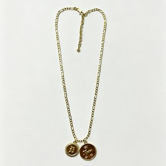 LUV AJ Detroit Tigers Double Coin Logo Necklace