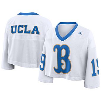 Women's Nike White UCLA Bruins Oversized Logo Cropped Fashion Jersey