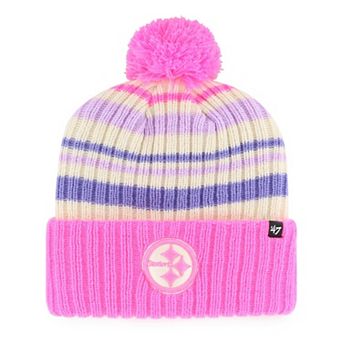Youth '47 Pink Pittsburgh Steelers Snow Fort Cuffed Knit Hat