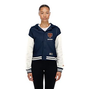 Women's New Era Chicago Bears Navy Throwback Full-Snap Hooded Jacket
