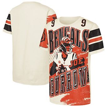 Youth Outerstuff Joe Burrow Natural Cincinnati Bengals Classic Poster T-Shirt