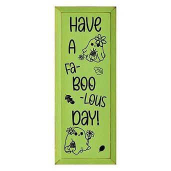 Ghost Halloween Wall Sign Wood Hanging Decor for Porch Living Room Entryway