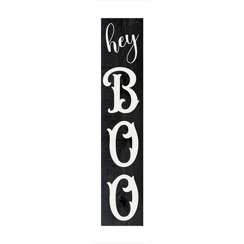 Hey Boo Halloween Wood Sign Rustic Fall Wall Decor for Home and Office