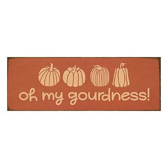 Autumn Pumpkin Wooden Sign with Fun Phrase Farmhouse Shelf Mantel Decor