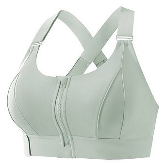 Women High Support Zip Front High Impact Sports Bra