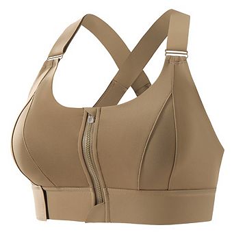 Women High Support Zip Front High Impact Sports Bra
