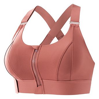 Women High Support Zip Front High Impact Sports Bra