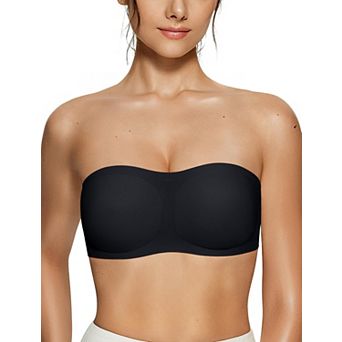 Womens Strapless Jelly Bras Push Up Padded Bandeau Wireless Half Bra