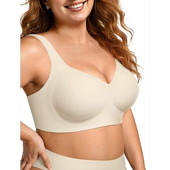 Womens Wireless Jelly Bras Plus Size Support Push Up Comfortable Bra