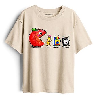 Kids Funny Apple 1st Day of School T-Shirt, Youth Tee for Student