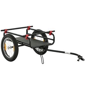 Soozier 2-In-1 Bike Cargo Trailer & Wagon Cart with Quick Release Wheels