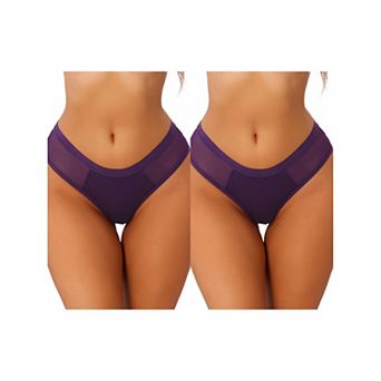 2 Packs Women's Low Rise Panties Leakproof Protective Underwear Briefs
