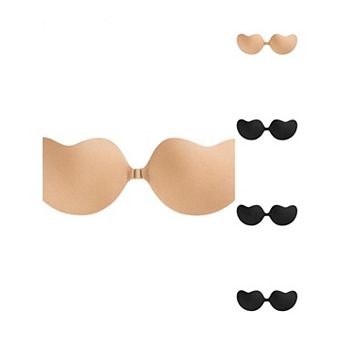 5 Packs Women's Strapless Push Up Nipple Covers Invisible Backless Silicone Adhesive Clasp Bras