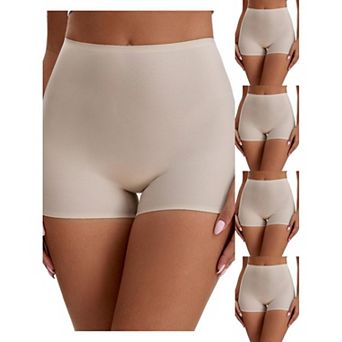 5 Packs Women's Seamless High Waist Tummy Slimming Control Panties Slip Shorts UnderDresses Boyshort