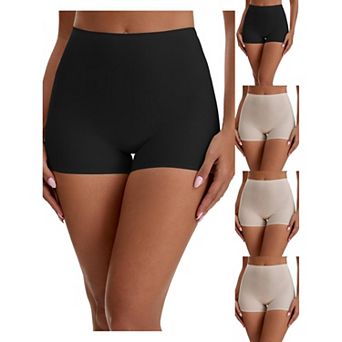 5 Packs Women's Seamless High Waist Tummy Slimming Control Panties Slip Shorts UnderDresses Boyshort