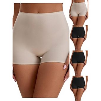 5 Packs Women's Seamless High Waist Tummy Slimming Control Panties Slip Shorts UnderDresses Boyshort