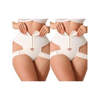 2 Packs Women's Shapewear Thongs HollowOut Adjustable Hip Lift Straps BodyShaper HighWaist Underwear