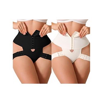 2 Packs Women's Shapewear Thongs HollowOut Adjustable Hip Lift Straps BodyShaper HighWaist Underwear