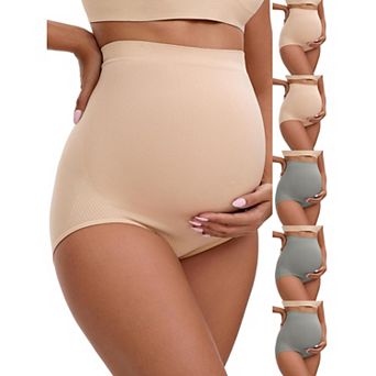 6 Packs Women's High Waist Maternity Briefs Hip Lifter Seamless Comfortable Pregnancy Ladies Panties