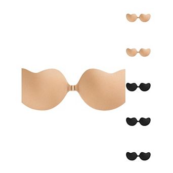 6 Packs Women's Strapless Push Up Nipple Covers Invisible Backless Silicone Adhesive Clasp Bras