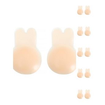 6 Packs Women's Lift Up Nipple Covers Strapless Invisible Backless Silicone Sticky Reusable Bras M