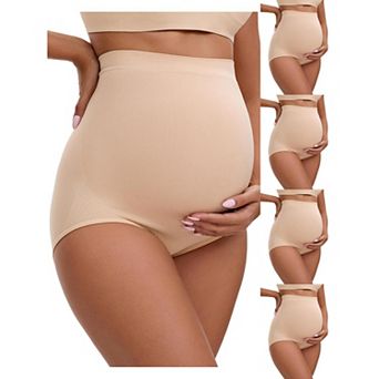 5 Packs Women's High Waist Maternity Briefs Hip Lifter Seamless Comfortable Pregnancy Ladies Panties
