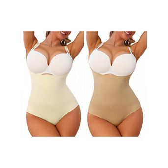 2 Packs Underbust Shapewear Bodysuit for Women Tummy Control Hip Lifter Camisole Brief Bodyshaper