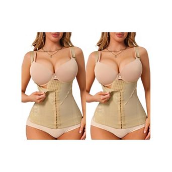 2 Packs Womens Waist Cincher FrontHook Underbust Corset Shapewear TummyControl Sleeveless Bodyshaper