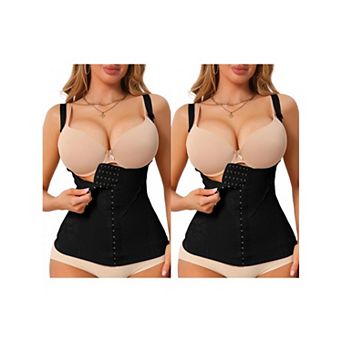 2 Packs Womens Waist Cincher FrontHook Underbust Corset Shapewear TummyControl Sleeveless Bodyshaper