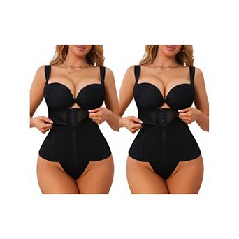 2 Packs Waist Train Corset for Women Tummy Control Vest with Adjustable Straps Zip Up Bodyshaper