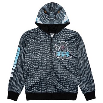 Godzilla Cosplay Fleece Zip-Up Hoodie