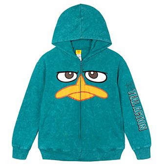 Disney's Phineas and Ferb Perry the Platypus Cosplay Fleece Zip-Up Hoodie