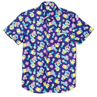 Despicable Me Minions Hawaiian Short Sleeve Button Down Shirt