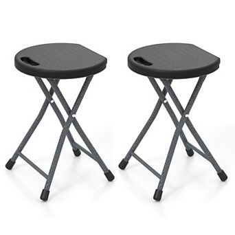 Costway 18"H Folding Stool Portable & Foldable Camping Chair with Built-in Handle
