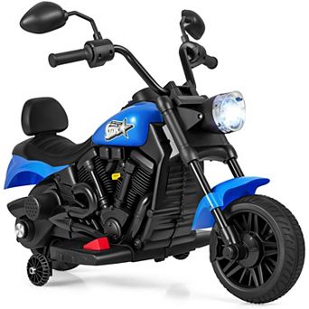 Costway Kids 6V Electric Motorcycle w/Headlight Music Training Wheels Foot Pedal