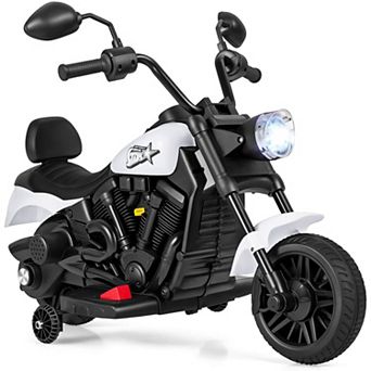 Costway Kids 6V Electric Motorcycle w/Headlight Music Training Wheels Foot Pedal