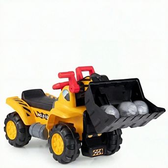 Costway 3-in-1 Ride On Toddler Construction Car Excavator & Bulldozer