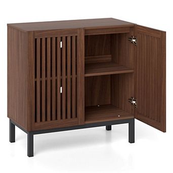 Costway Buffet Cabinet with Storage, 32” Wooden Sideboard Coffee Bar Station with 2 Doors
