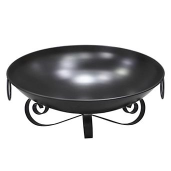Costway 24” Metal Fire Pit Bowl with Handles & Elevated Stand, Heat-resistant for Picnic