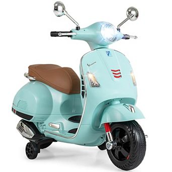 Costway Licensed VESPA 12V Kids Electric Motorcycle with Music Horn Story Training Wheels