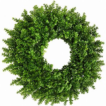 26 Inch Artificial Boxwood Wreath Indoor Outdoor All Season Home Farmhouse Decor