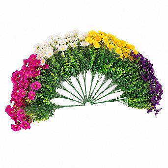 12 Pack UV Resistant Silk Artificial Morning Glory Flowers Outdoor Patio Garden Decor