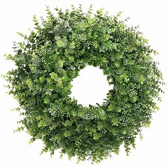 26 Inch Artificial Boxwood Wreath Indoor Outdoor All Season Home Farmhouse Decor