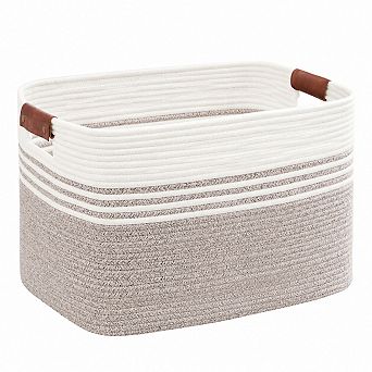 86L Extra Large Cotton Rope Laundry Basket Boho Storage Hamper for Blanket Dirty Clothes