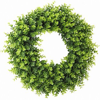 26 Inch Artificial Boxwood Wreath Indoor Outdoor Farmhouse Home Decor