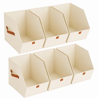 6 Pack Fabric Storage Cubes Dual Handles Closet Organizers For Small Spaces