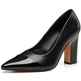 Women's Pointed Toe Block Heel Pumps