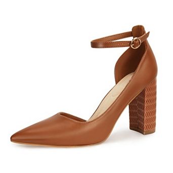 Women's Chunky Heel Ankle Strap Pumps